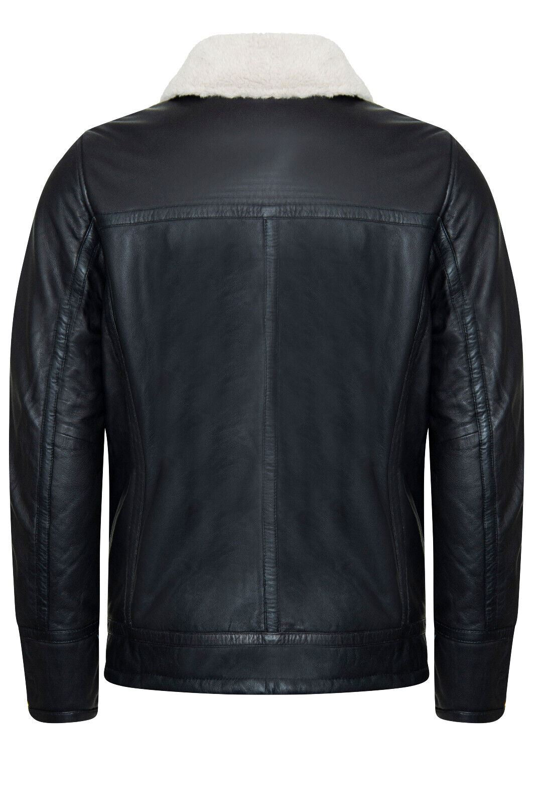 Mens Quilted Leather Biker Jacket - Thaxted