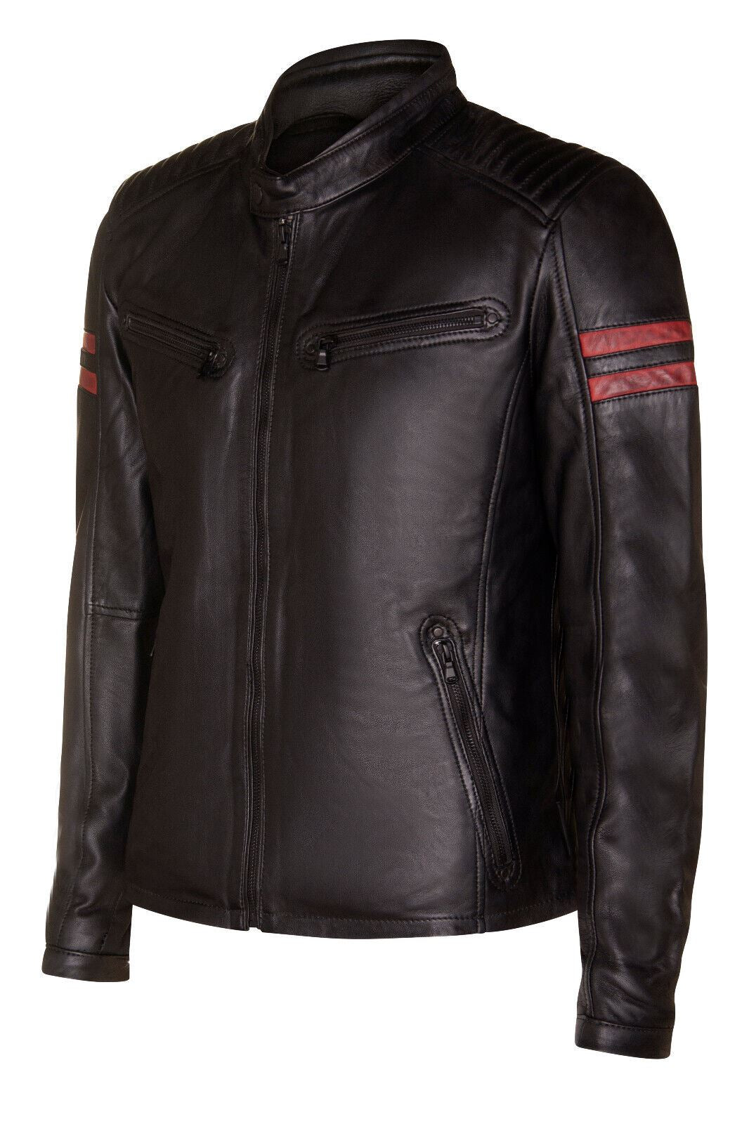 Mens Leather Retro Bomber Jacket - Crewe