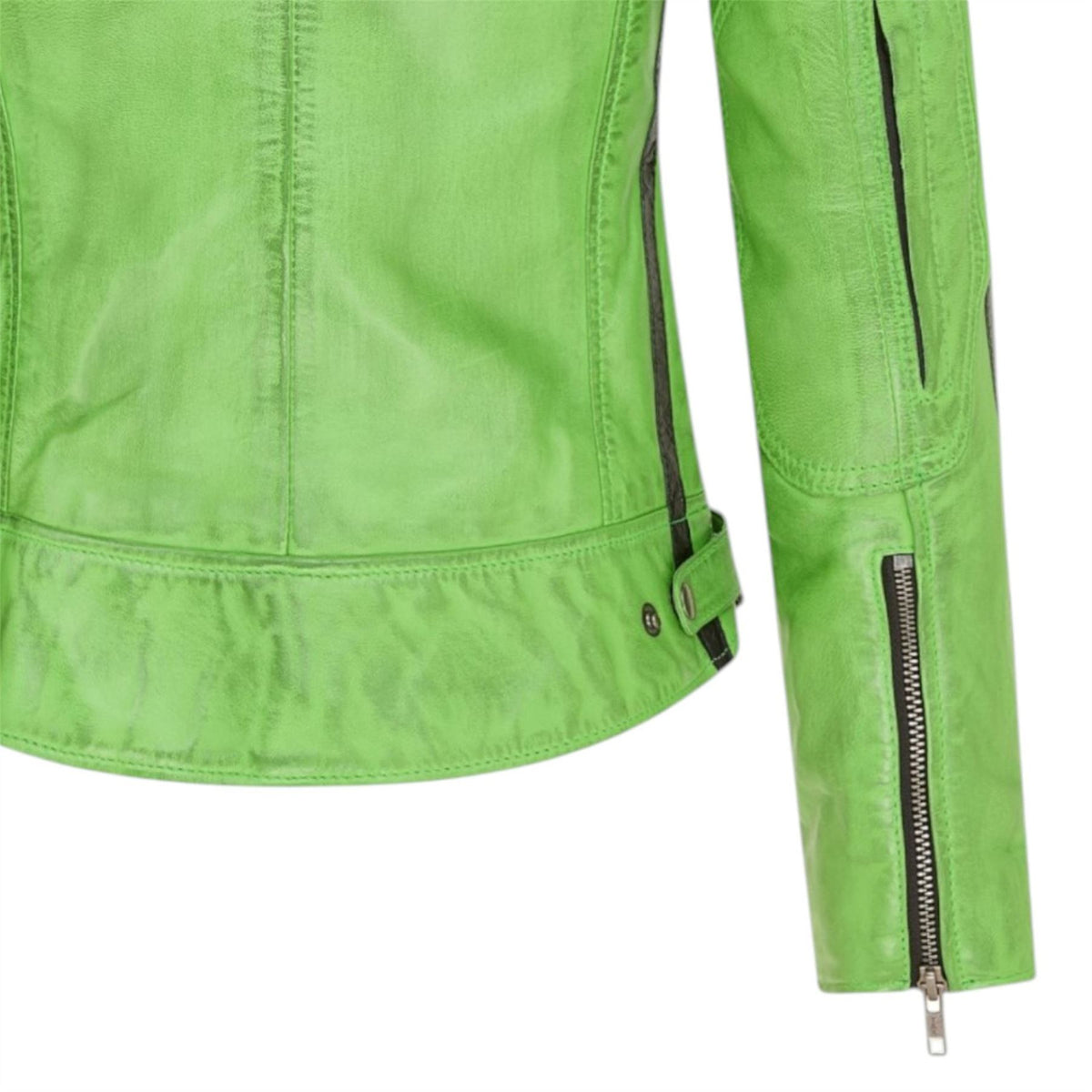 Womens Biker Racing Badges Leather Jacket-Eastleigh
