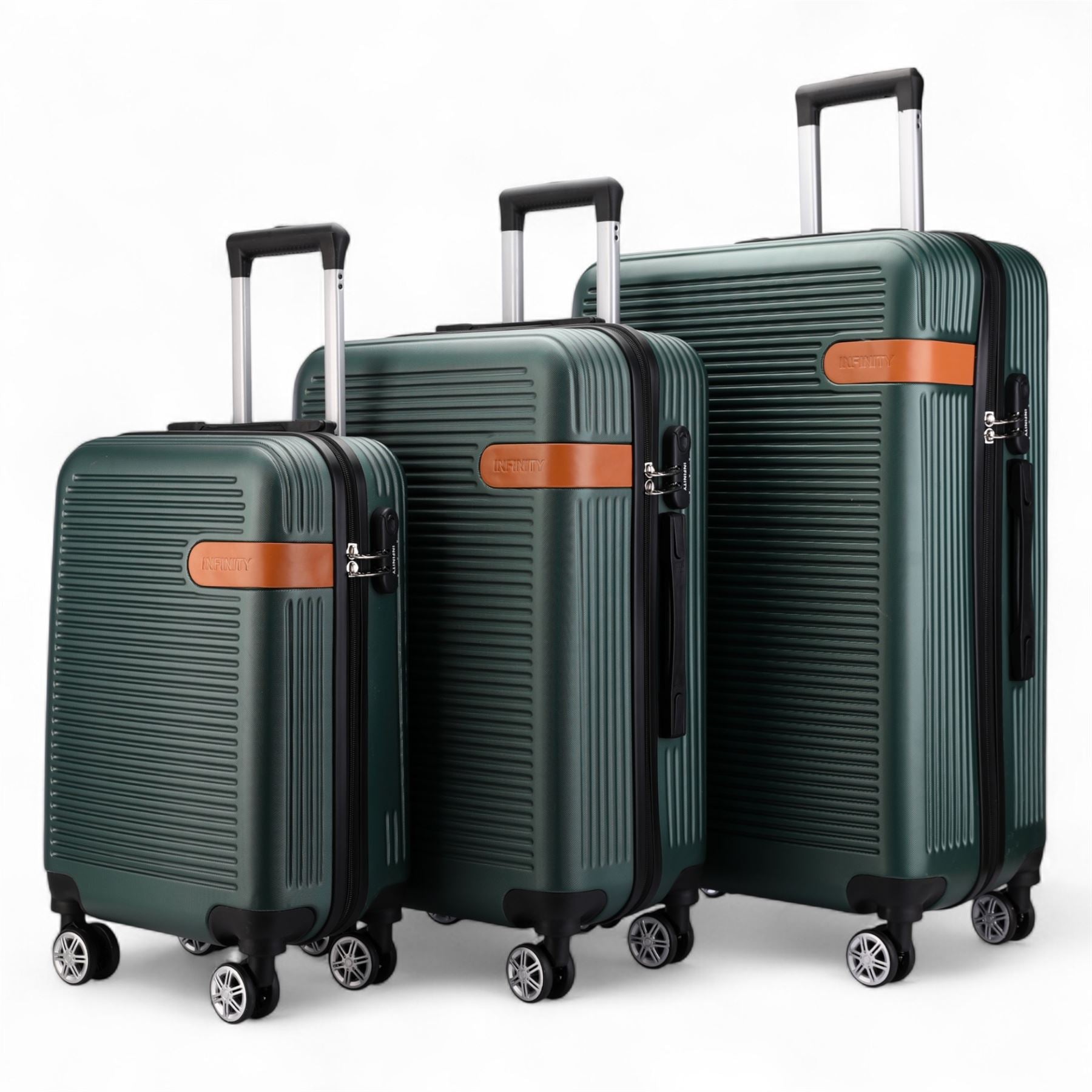 Calgary Set of 3 Hard Shell Suitcase in Emerald Green