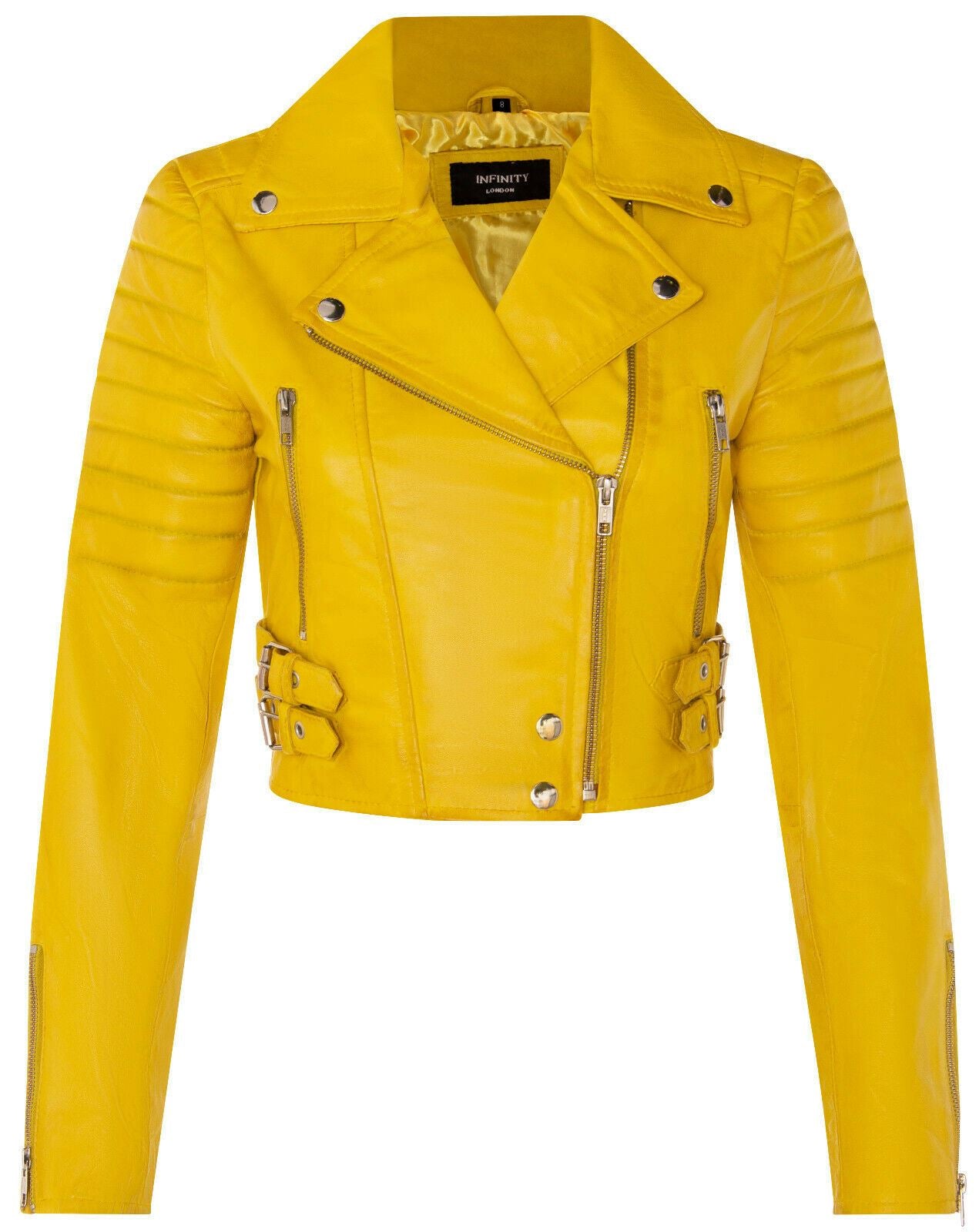 Womens Brando Cropped Leather Jacket-Longtown