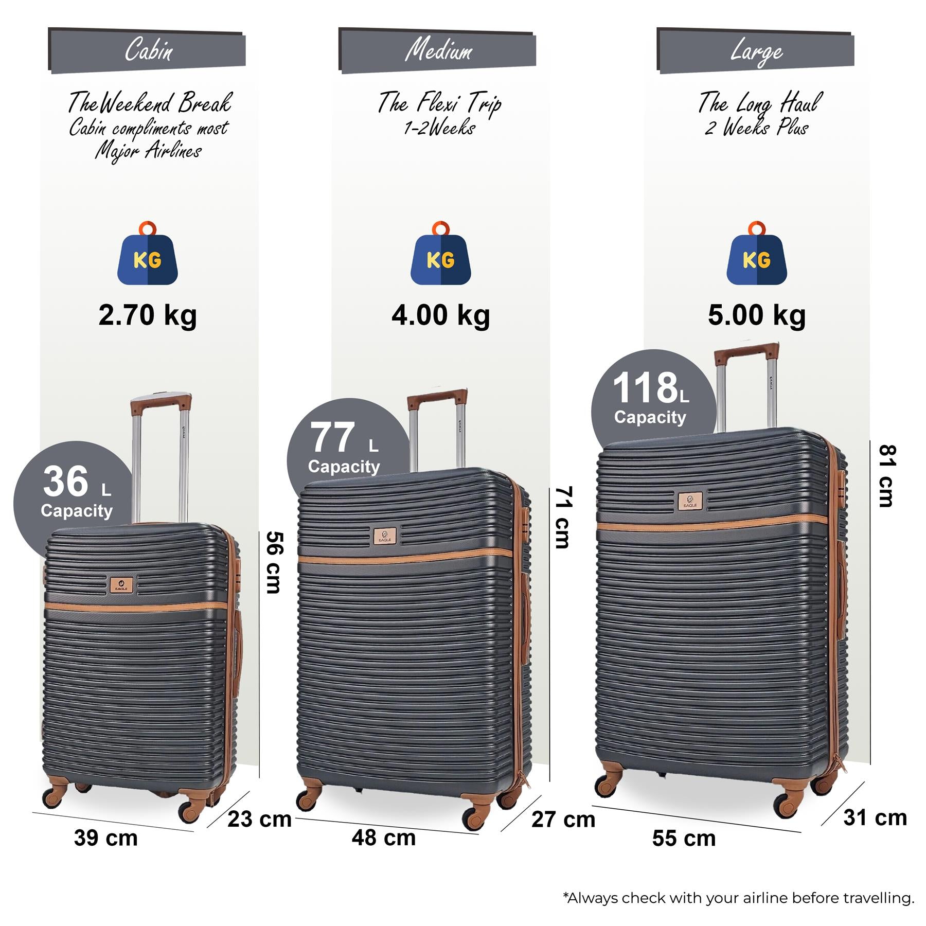 Hardshell ABS Suitcase Luggage Travel Set