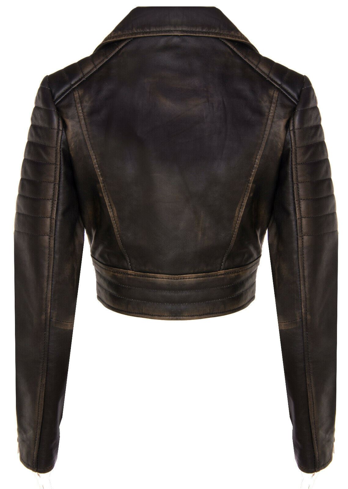 Womens Brando Cropped Leather Jacket-Longtown