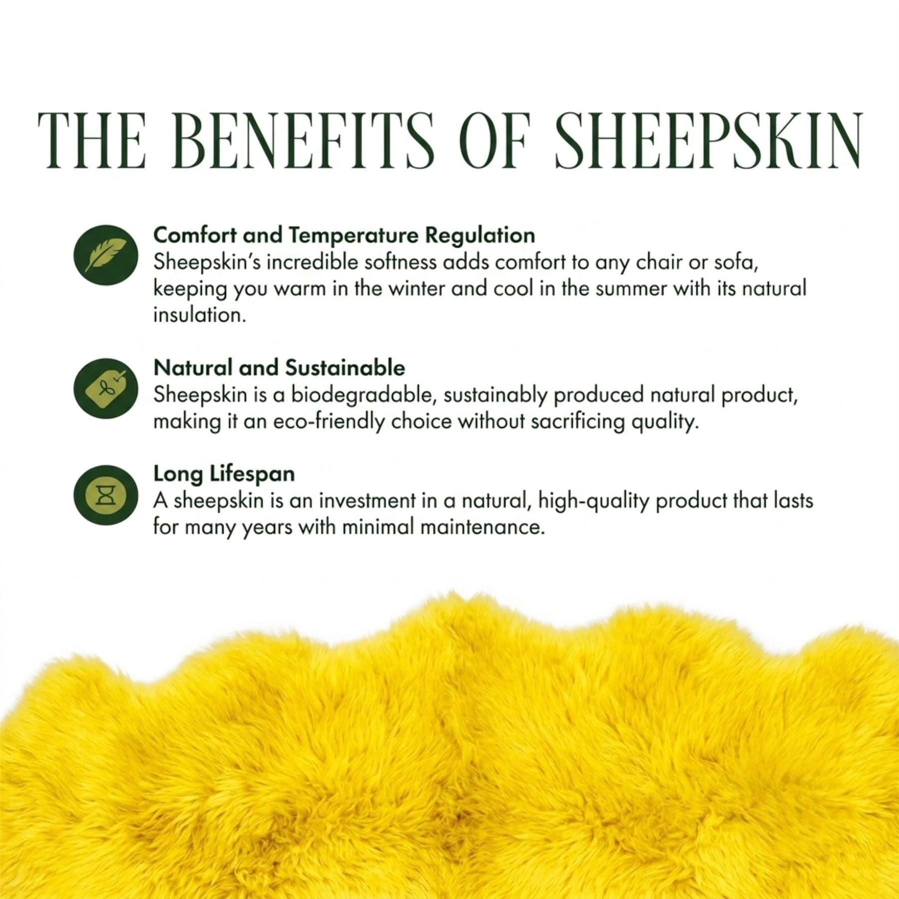 Genuine Sheepskin Natural Silky Soft Fluffy Real Wool Rug