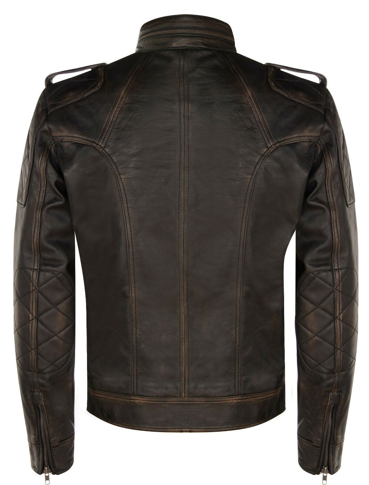 Mens Vintage Leather Biker Jacket-Sale