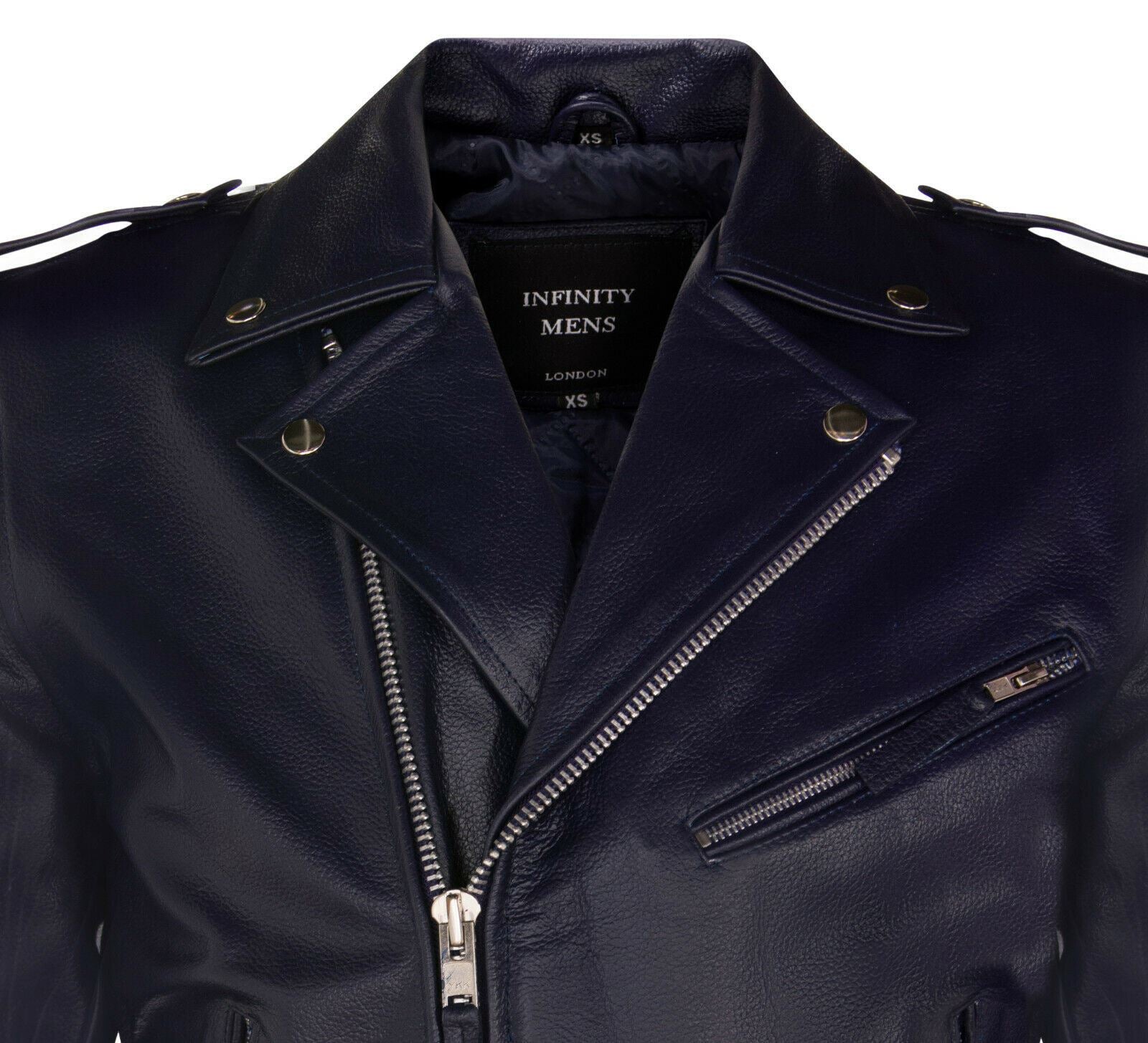 Mens Cow-Hide Brando Biker Jacket -Sandy