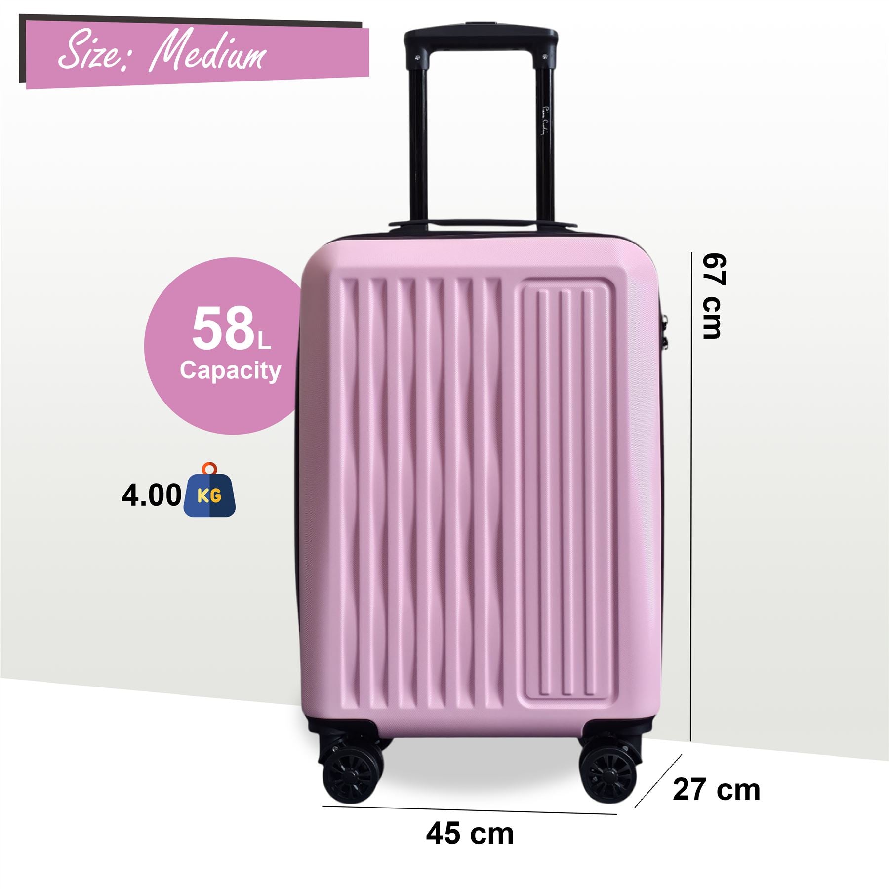 Croydon Medium Hard Shell Suitcase in Pink