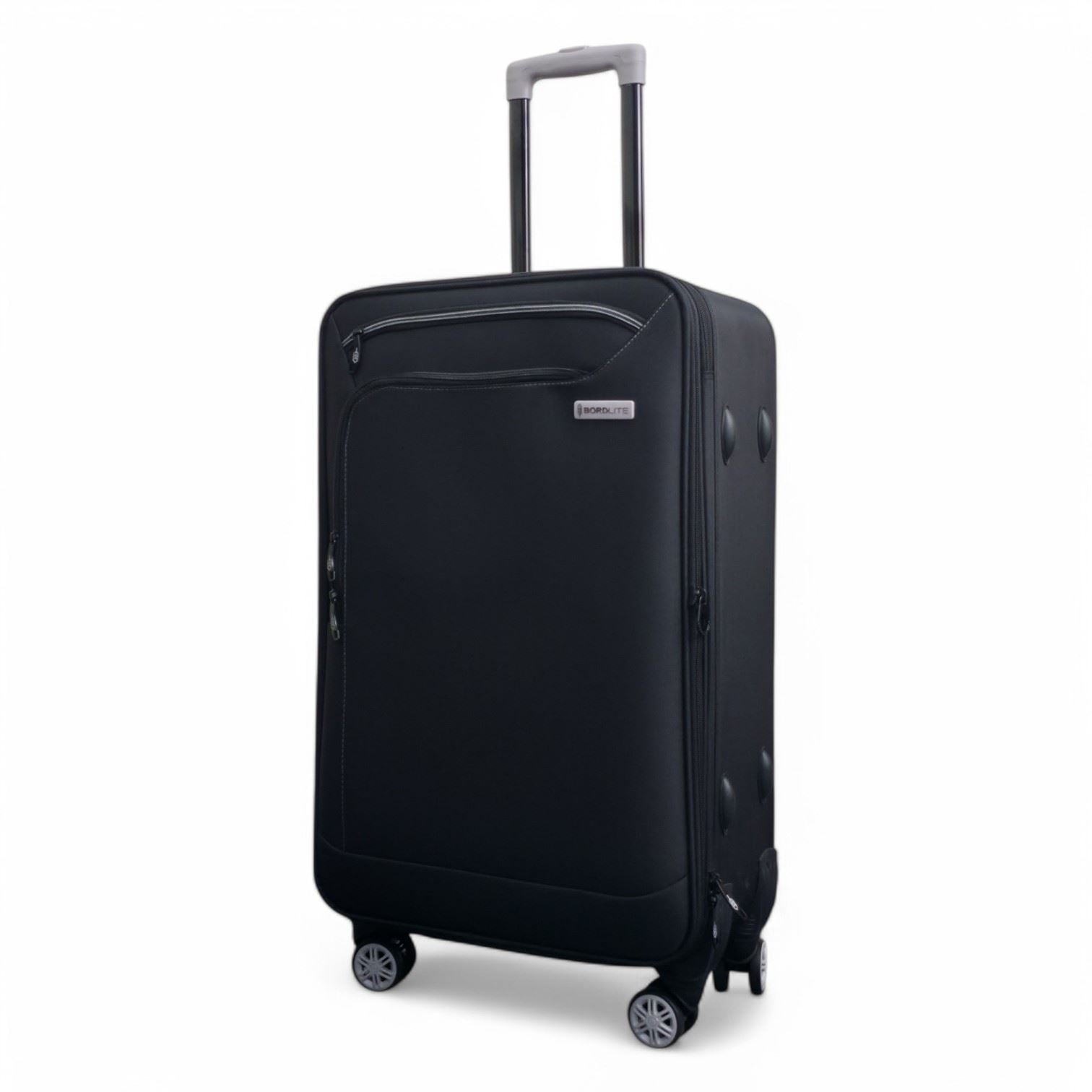 Handa Medium Soft Shell Suitcase in Black