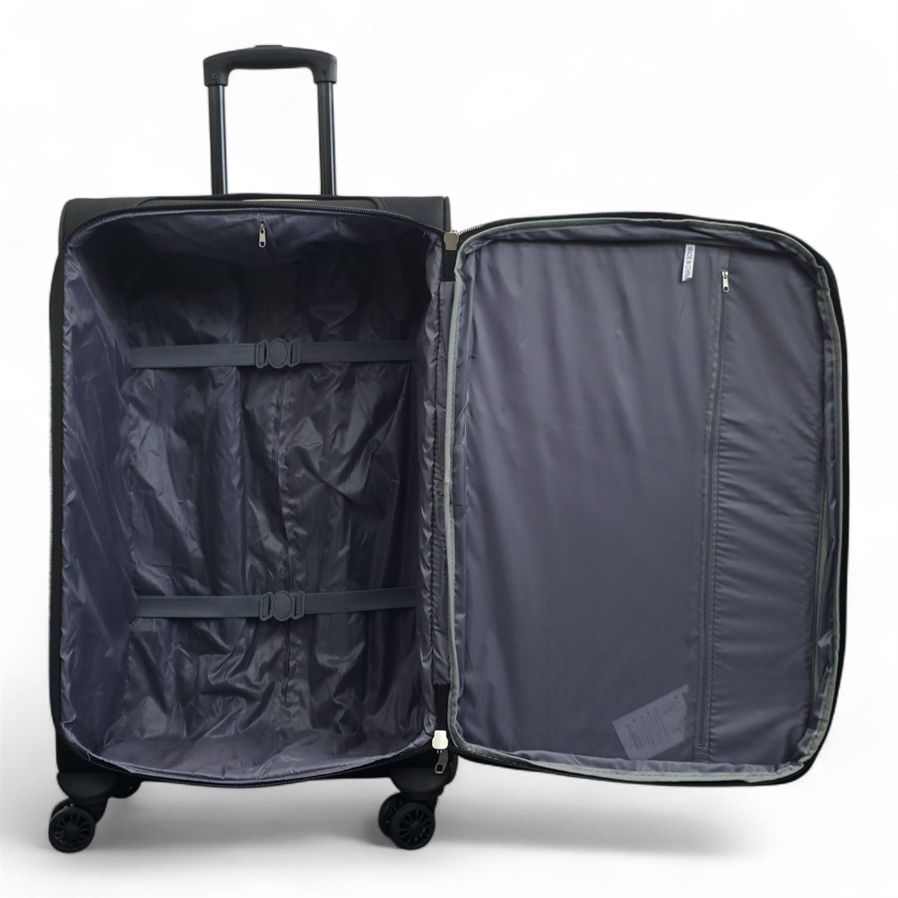Gosford Set of 3 Soft Shell Suitcase in Black