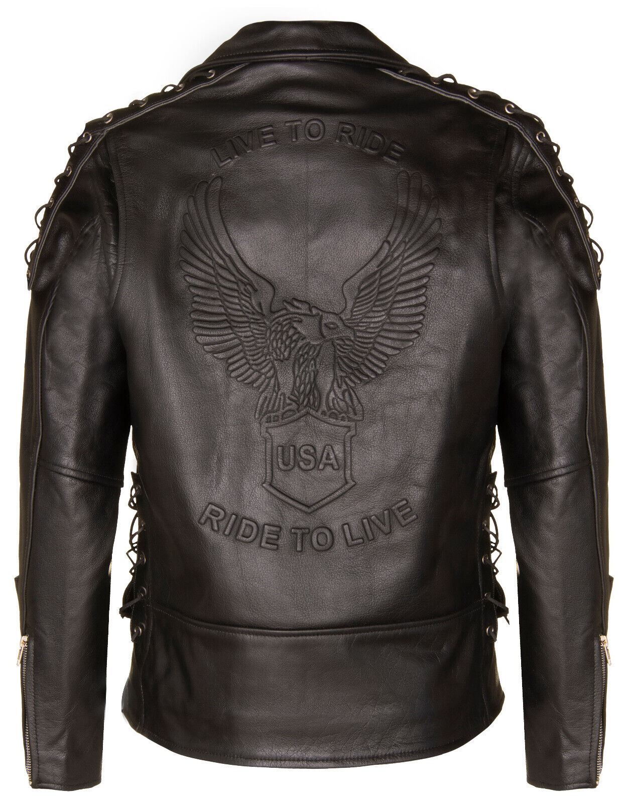 Mens Vintage Brando Leather Biker Jacket-Sandwich