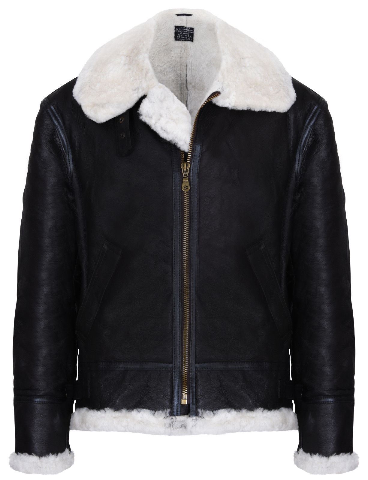 Mens Warm Sheepskin Aviator Zip-Up Flight Jacket-Harrogate
