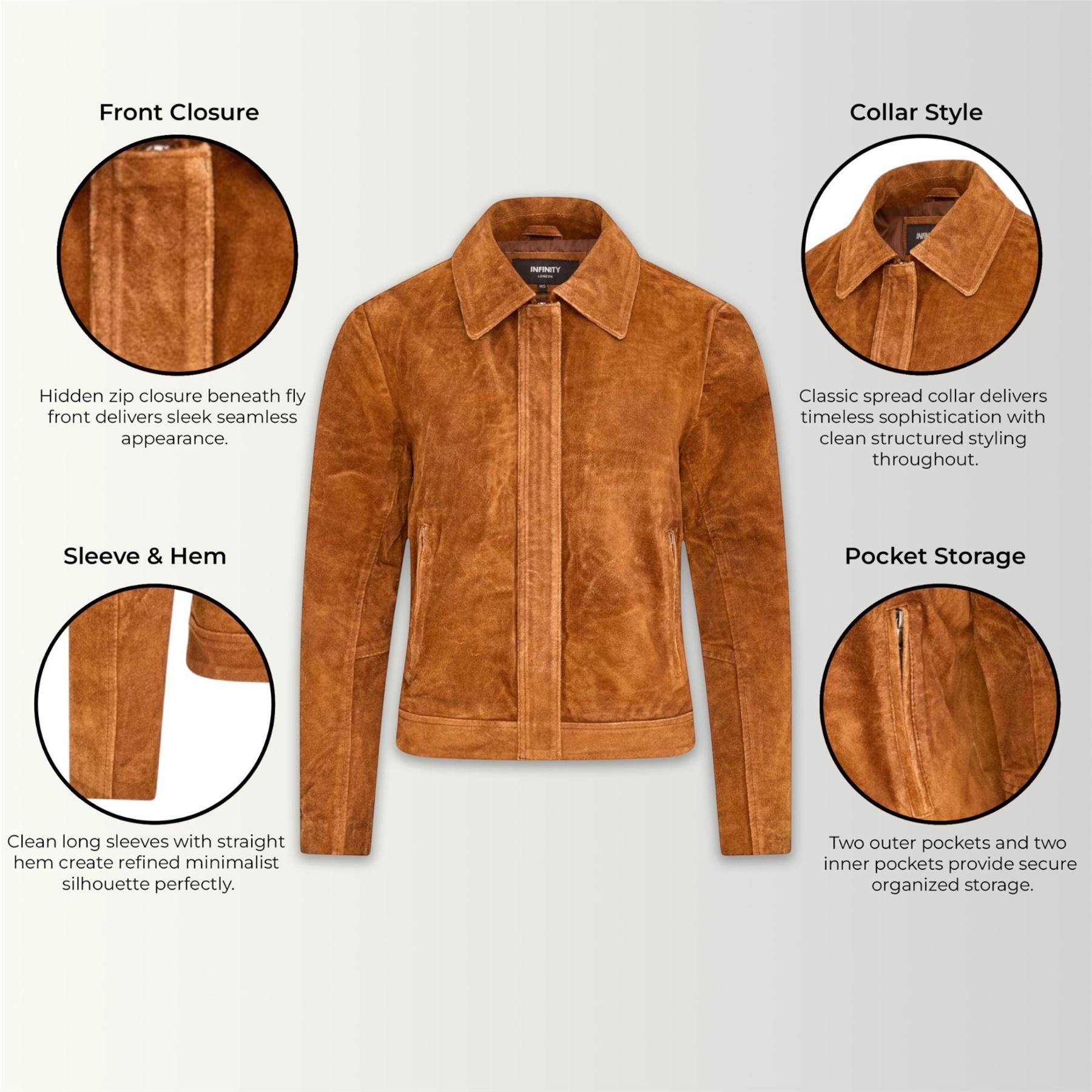Women’s Tan Suede Leather Bomber Blouson Jacket - Varsity