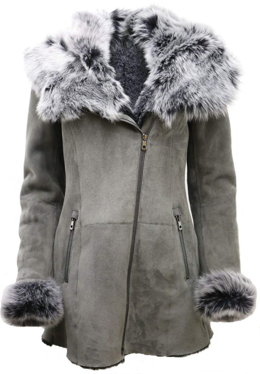 Womens Merino Sheepskin Hooded Coat-Romsey - Upperclass Fashions 