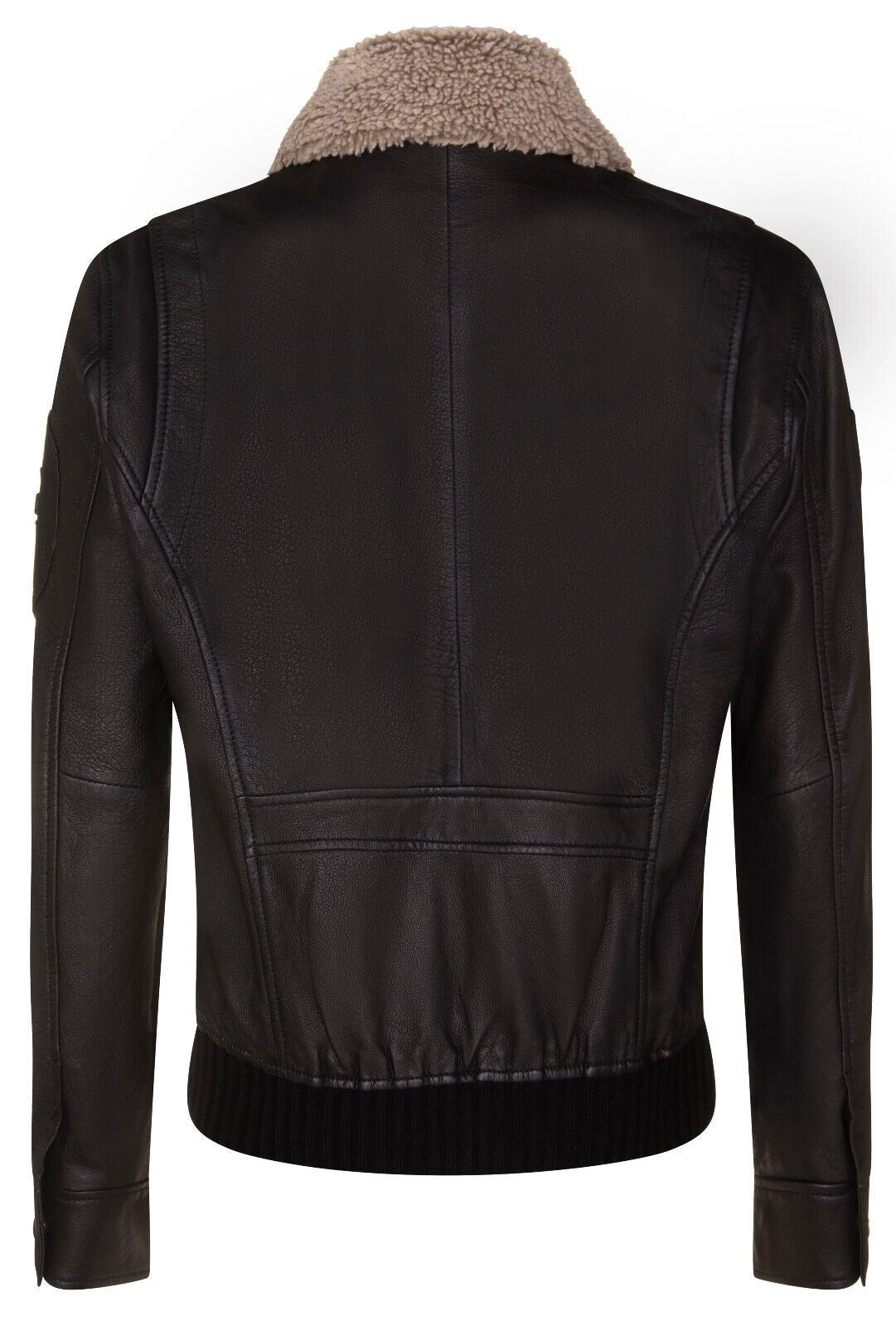 Mens Smart Leather Bomber Jacket-Crawley
