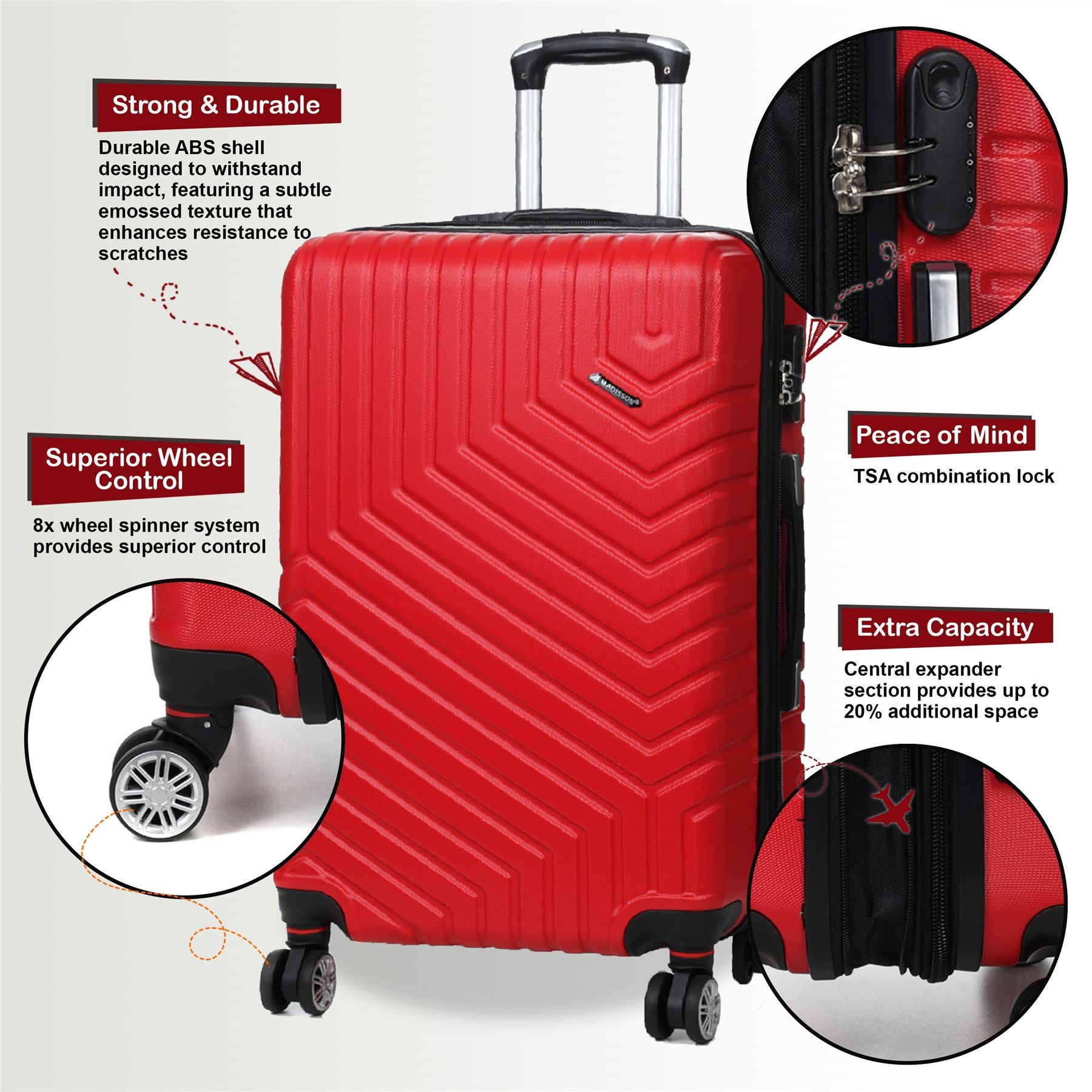 Bega Medium Hard Shell Suitcase in Red