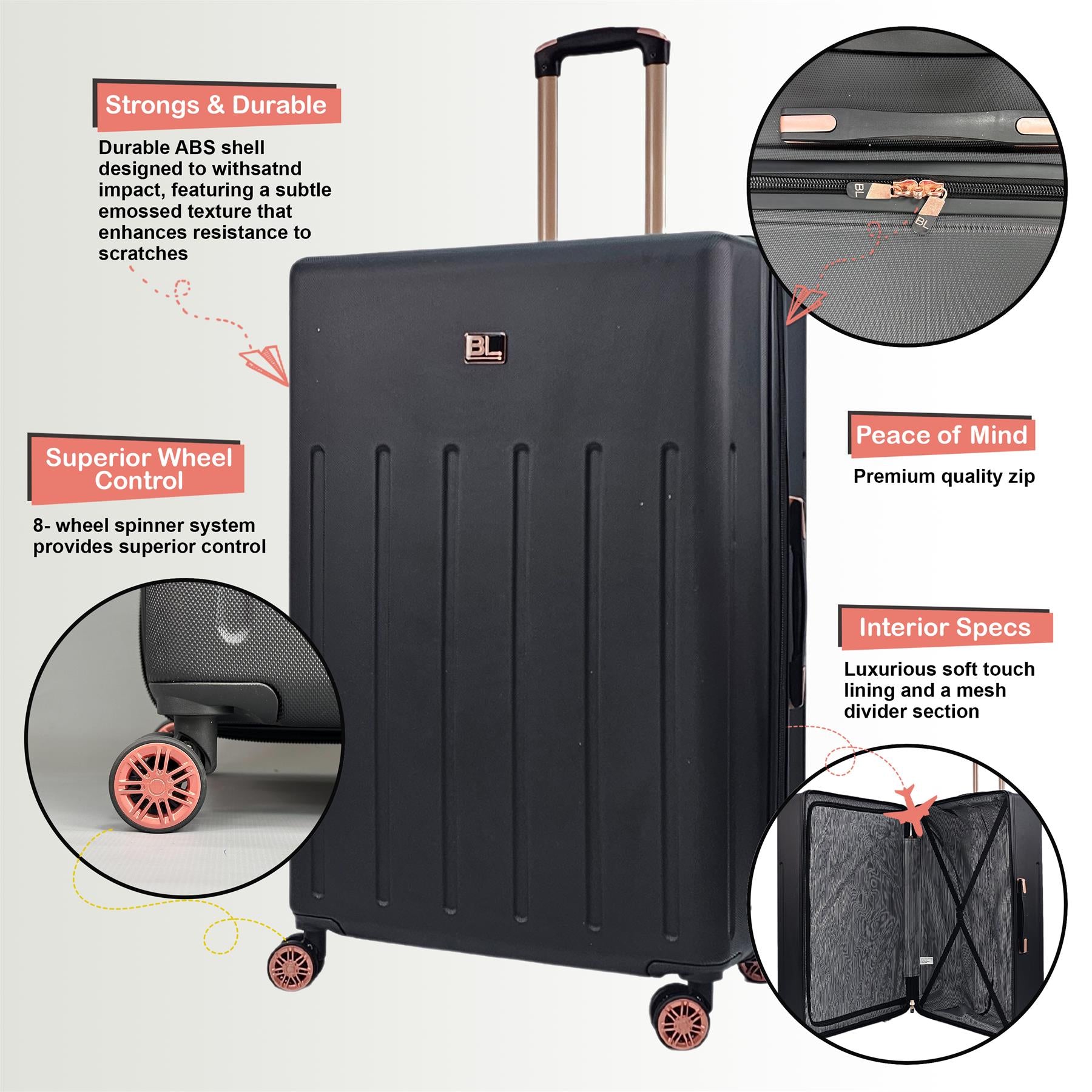 Columbia Large Soft Shell Suitcase in Black