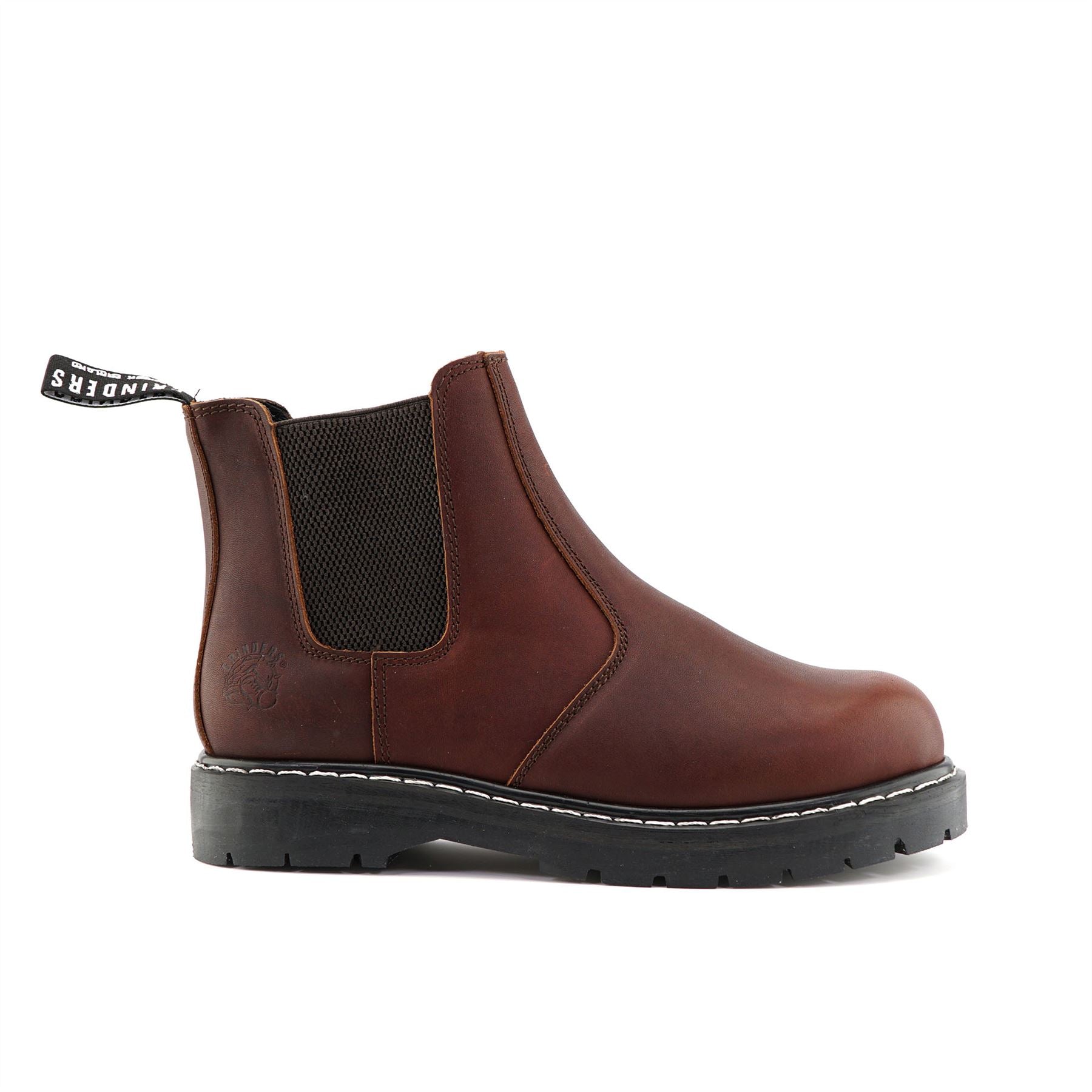 Grinders Unisex Wine Leather Ankle Slip On Boots - Chelsea ACS