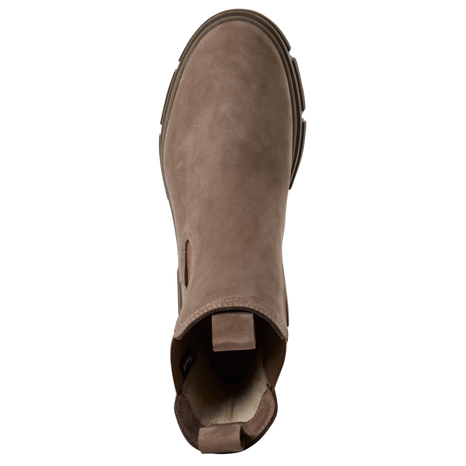 Tamaris Womens Dune Taupe Brown Leather Classic High Pull-On Chelsea Ankle Boots