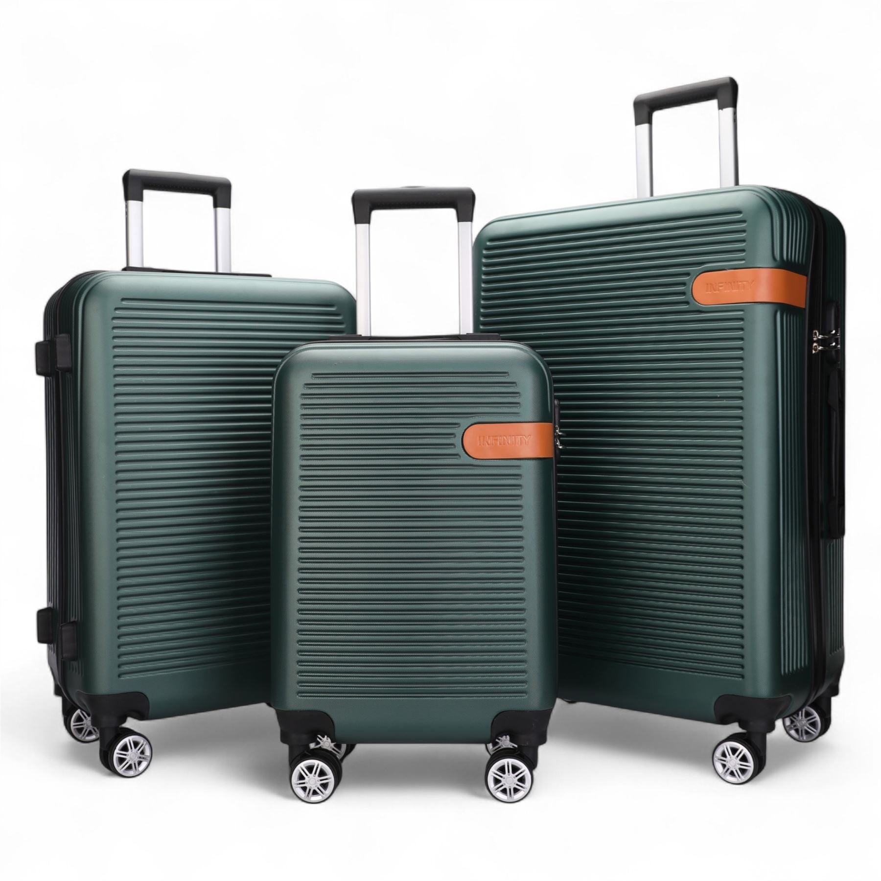 Calgary Set of 3 Hard Shell Suitcase in Emerald Green
