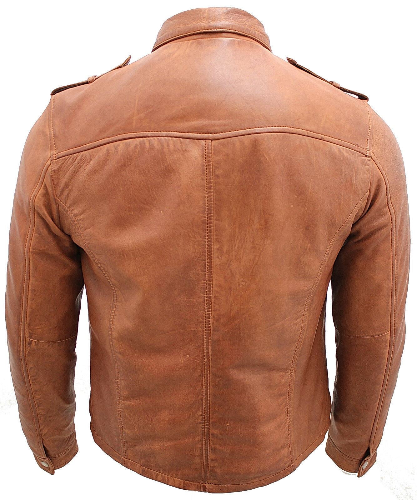 Mens Leather Jeans Style Shirt Jacket-Dawley