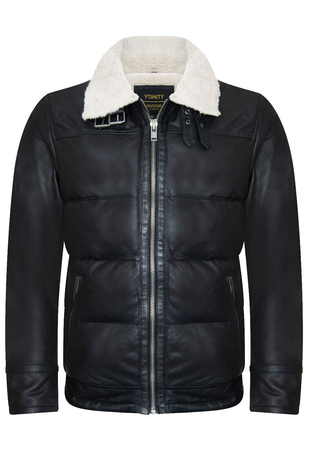 Mens Quilted Leather Biker Jacket - Thaxted