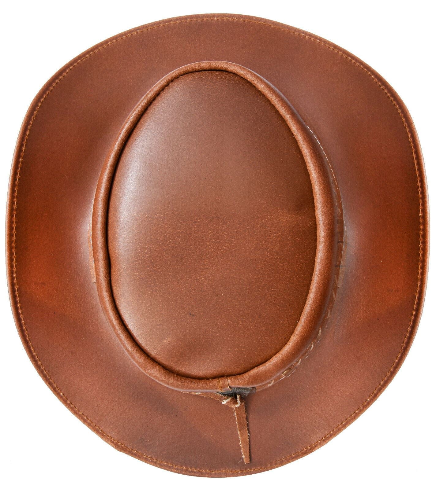 Australian Tan Western Style Cowboy Outback Real Leather Aussie Bush Hat