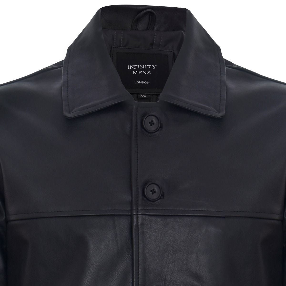 Mens Mid-Length Cowhide Leather Box Jacket-Fairford