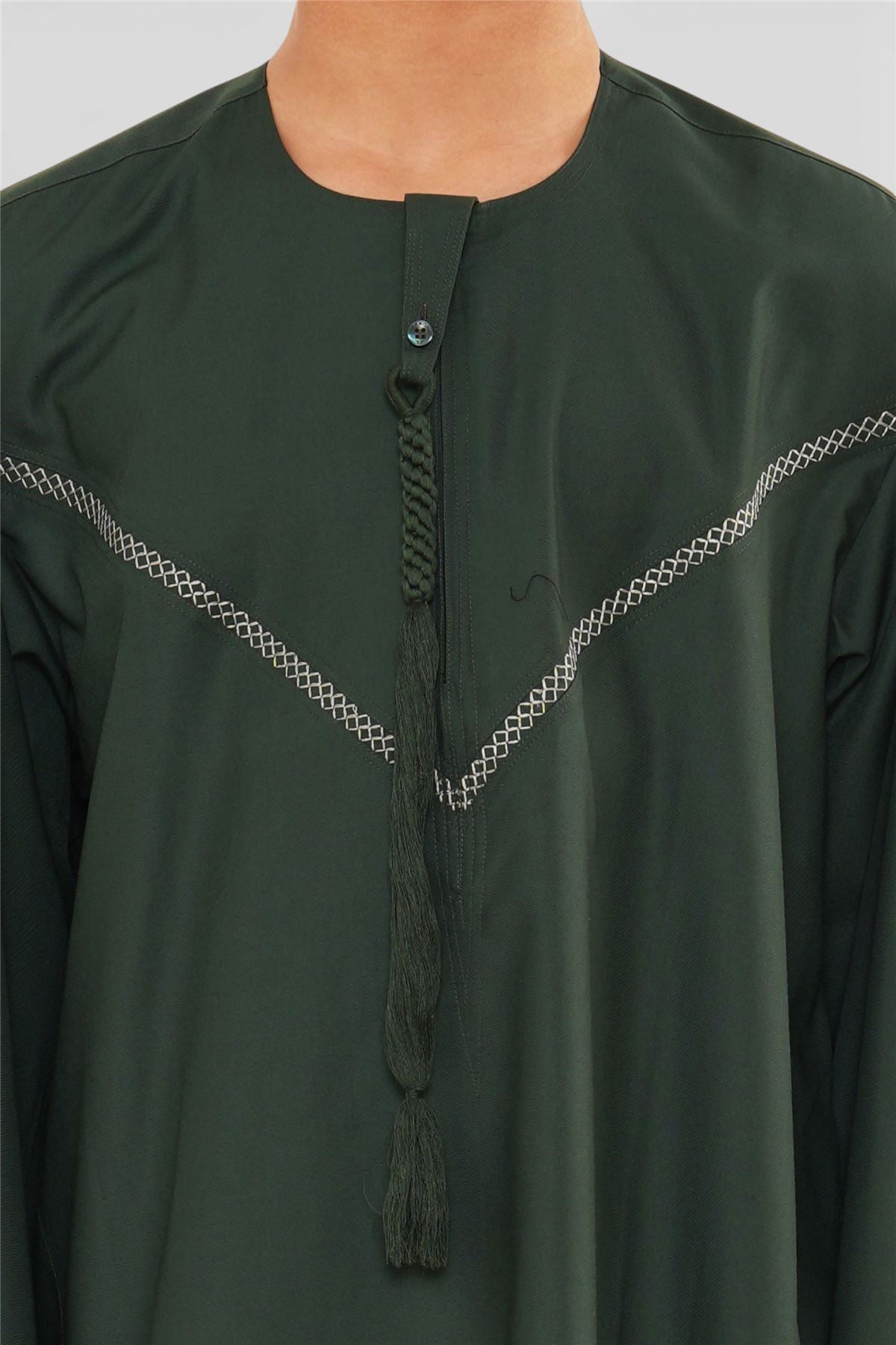 Kids Boys Moroccan Embroidered Djellaba Islamic Jubba Robe Tassel Ramadan Thobe