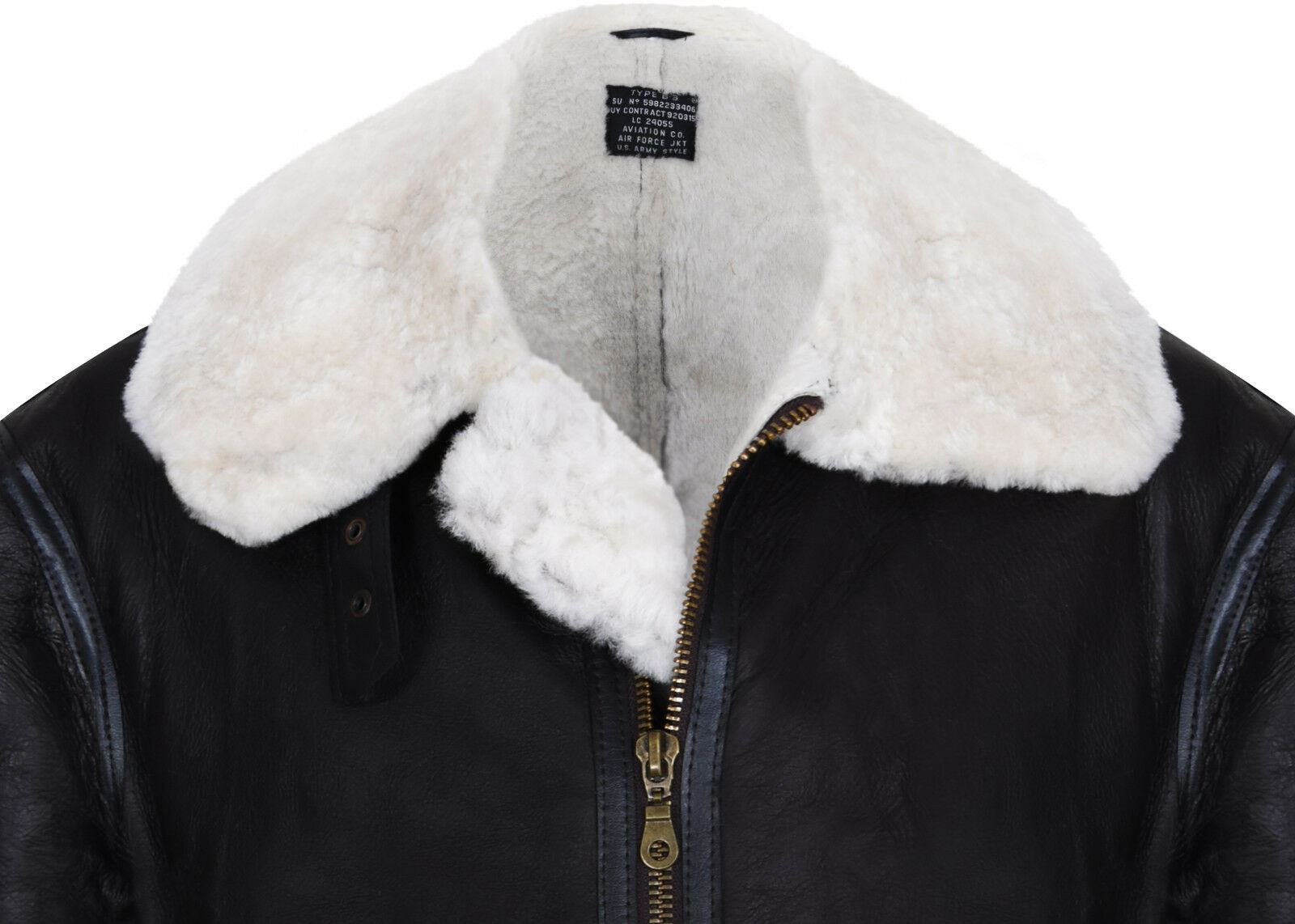 Mens Warm Sheepskin Aviator Zip-Up Flight Jacket-Harrogate