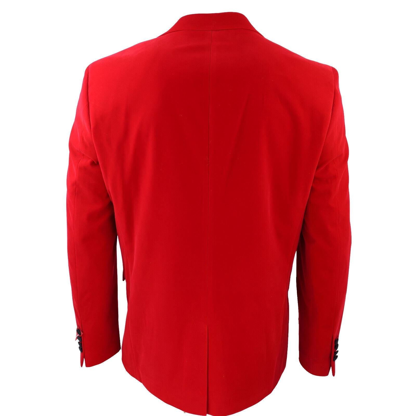 Mens Red Velvet Dinner Tuxedo Suit Jacket Blazer