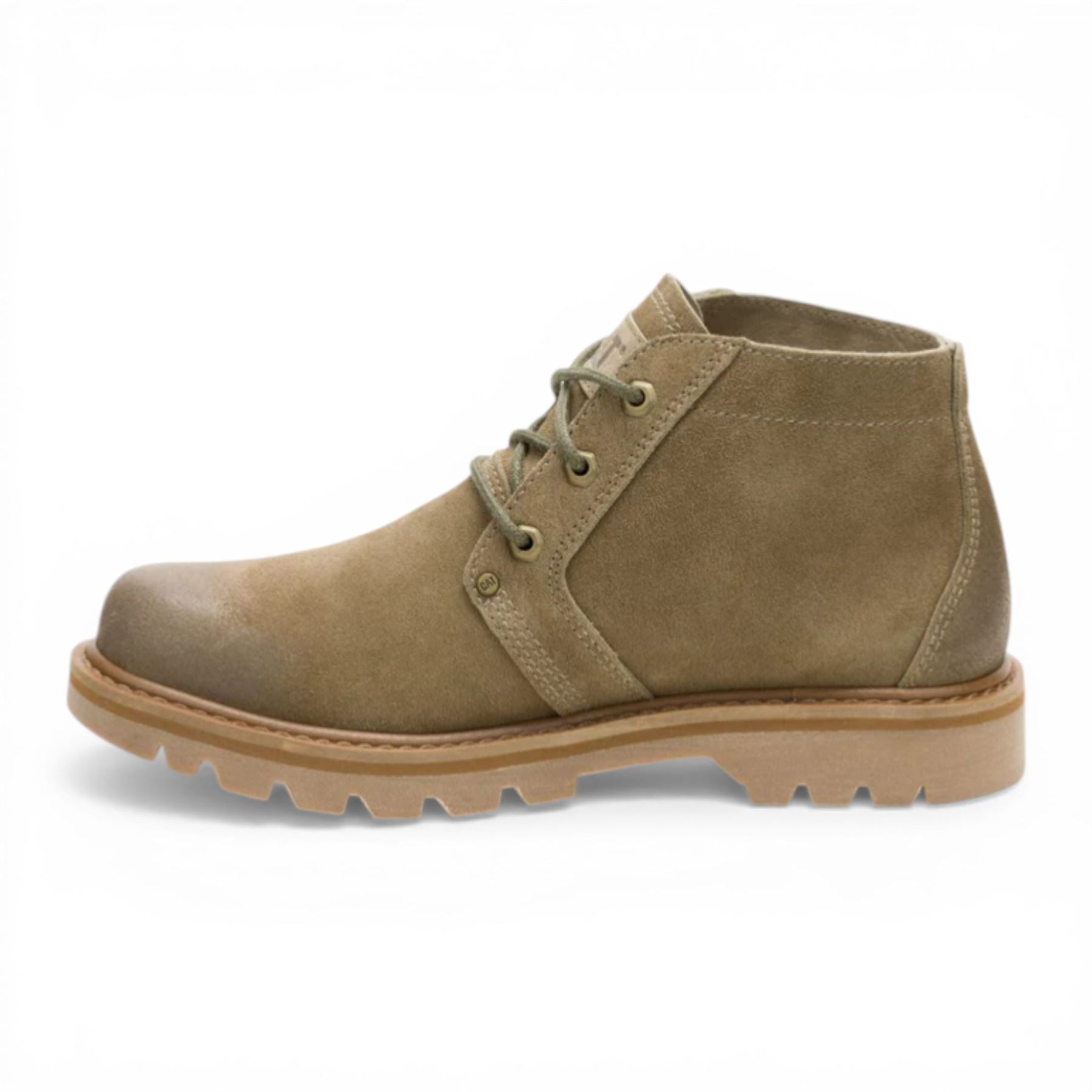 CAT (Caterpillar) Taupe Brown Leather Hiking Mid-Cut Chukka Ankle Boots - Grader
