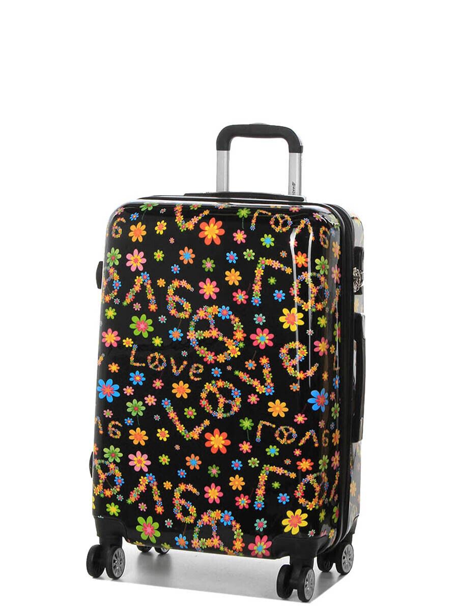 Hard Shell Printed Dual 4 Wheel Luggage Suitcase