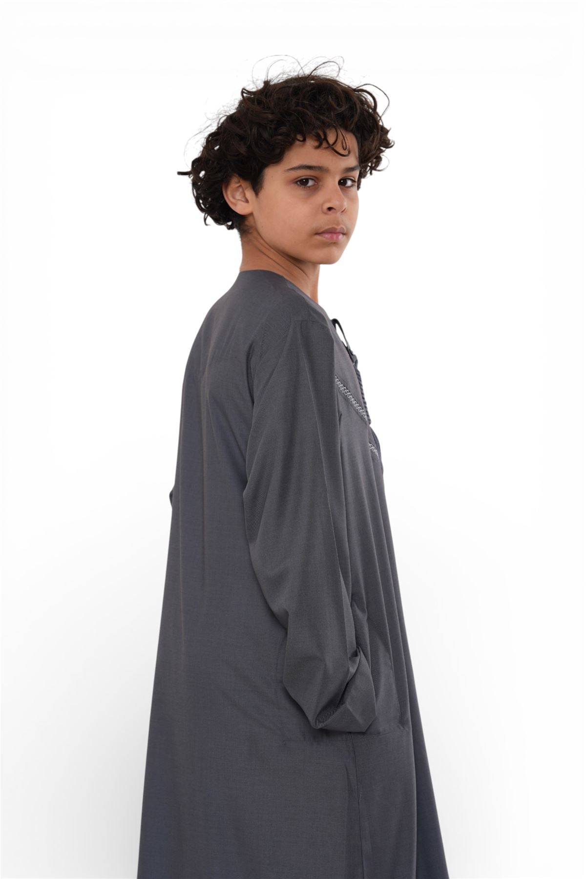 Kids Boys Moroccan Embroidered Djellaba Islamic Jubba Robe Tassel Ramadan Thobe