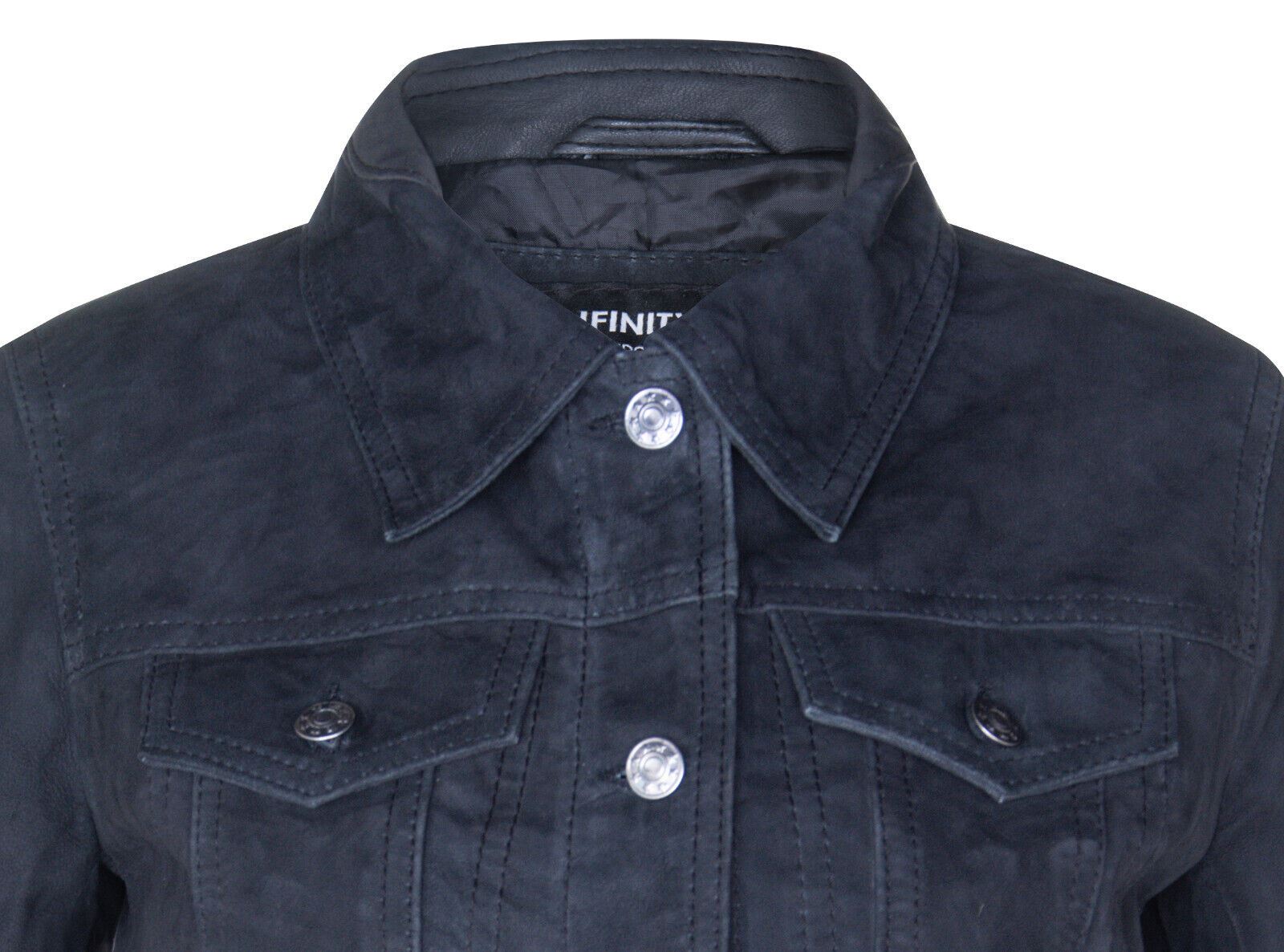 Womens Classic Suede Trucker Jeans Jacket-Neston