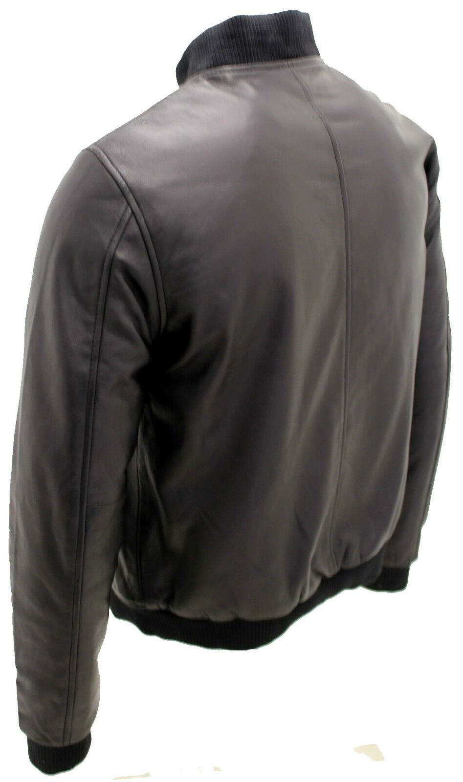 Mens Varsity Leather Bomber Jacket-Camelford - Upperclass Fashions