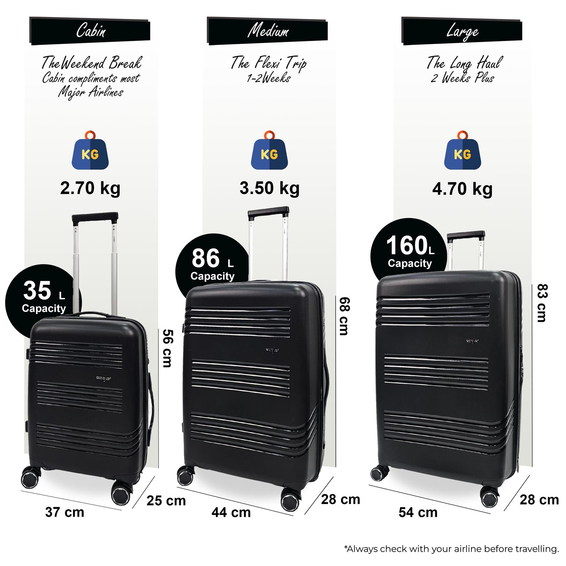 Hard Shell 4 Wheel TSA Suitcase Luggage Set