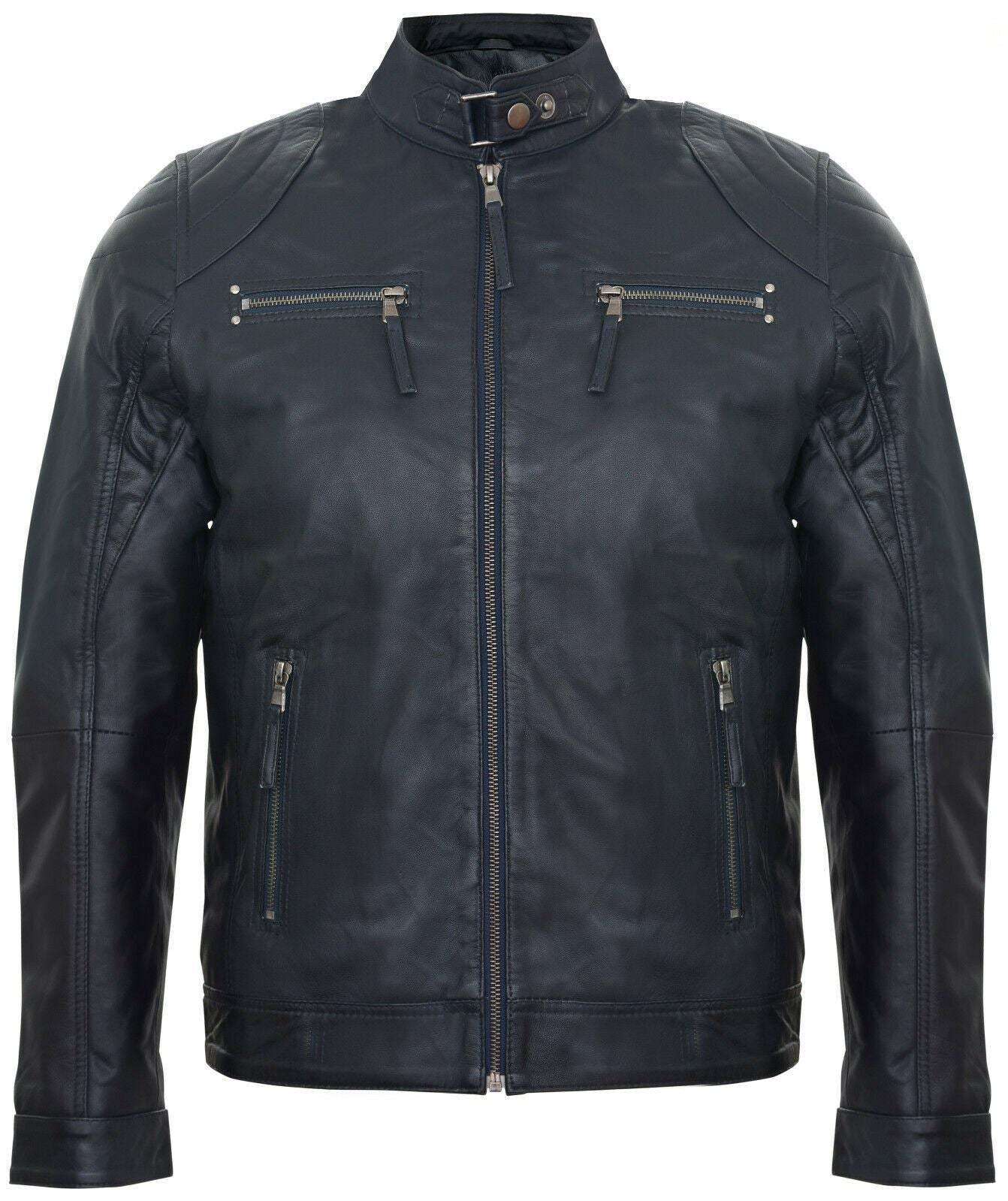 Mens Versatile Moto Leather Biker Jacket-Stapleford