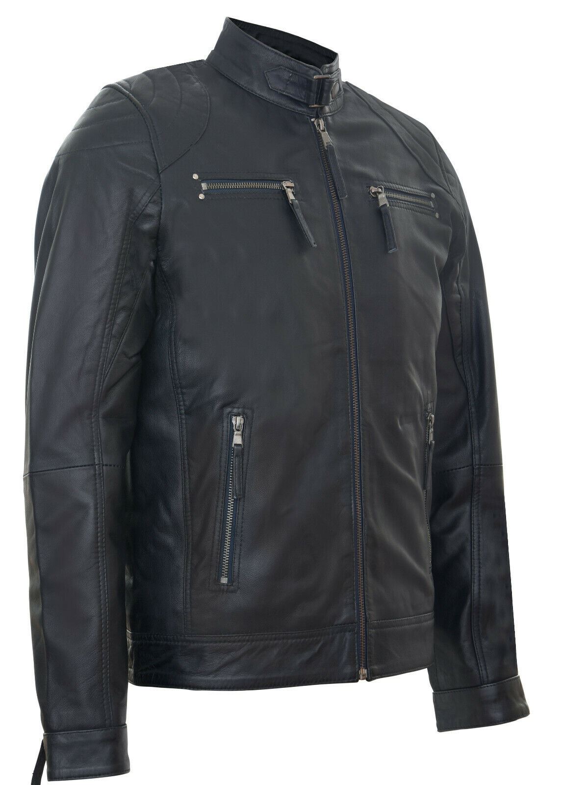 Mens Versatile Moto Leather Biker Jacket-Stapleford