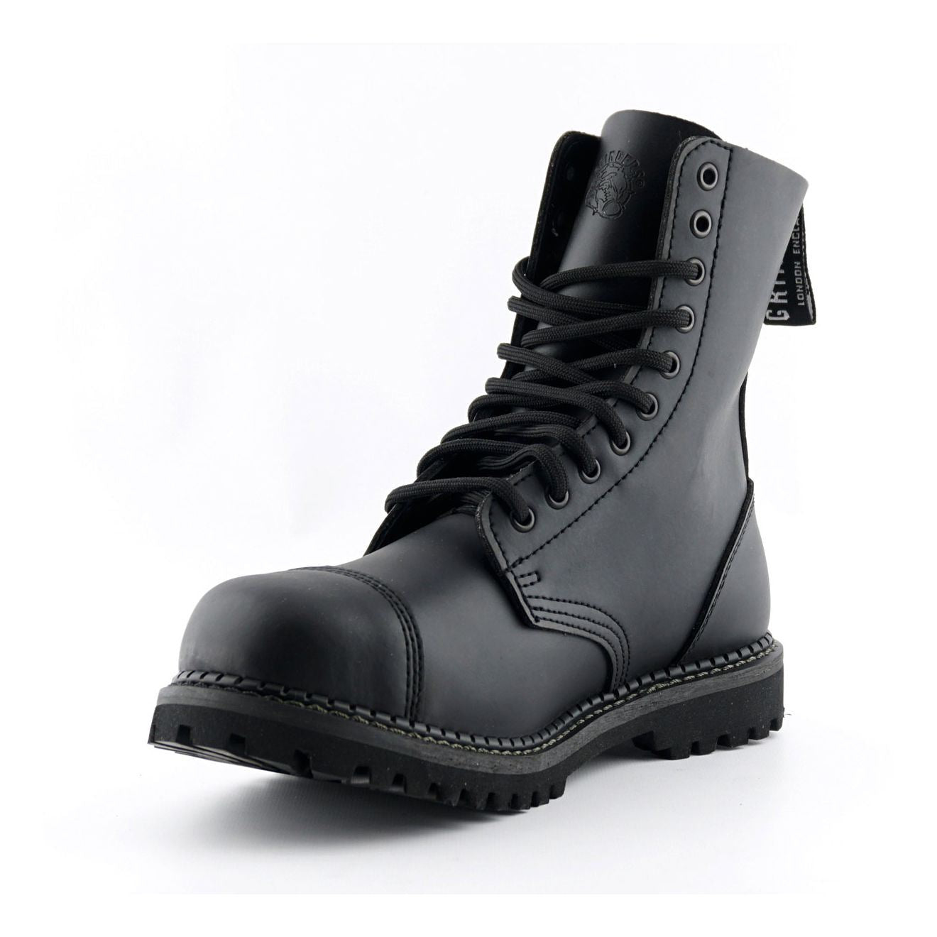 Grinders Stag CS Black Unisex Safety Steel Toe Cap Military Punk Boots