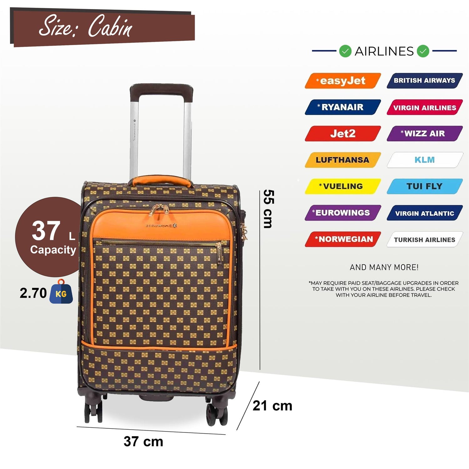Cleveland Cabin Soft Shell Suitcase in Coffee