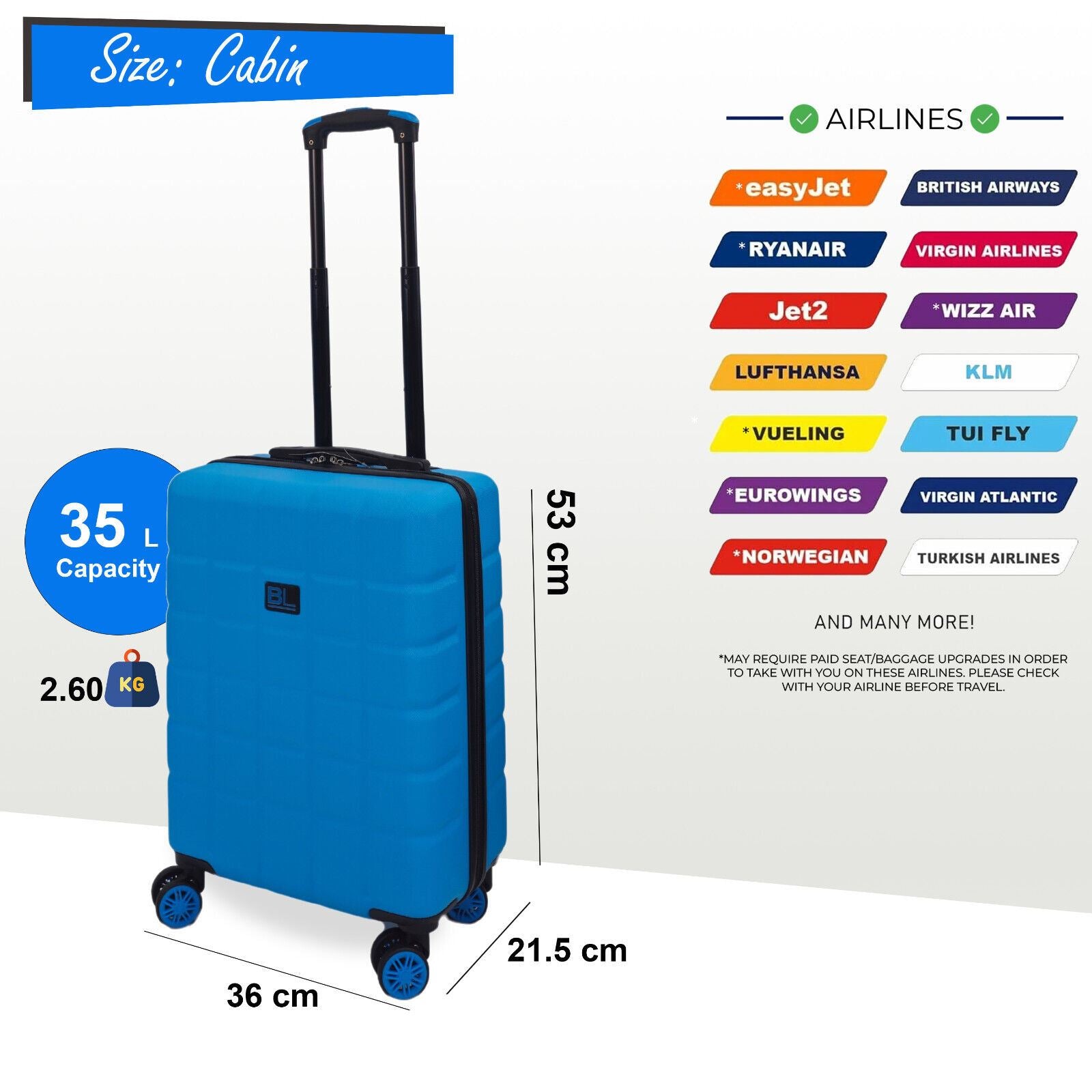Hard Shell Classic Suitcase Set 8 Wheel Cabin Luggage Case Travel Bag