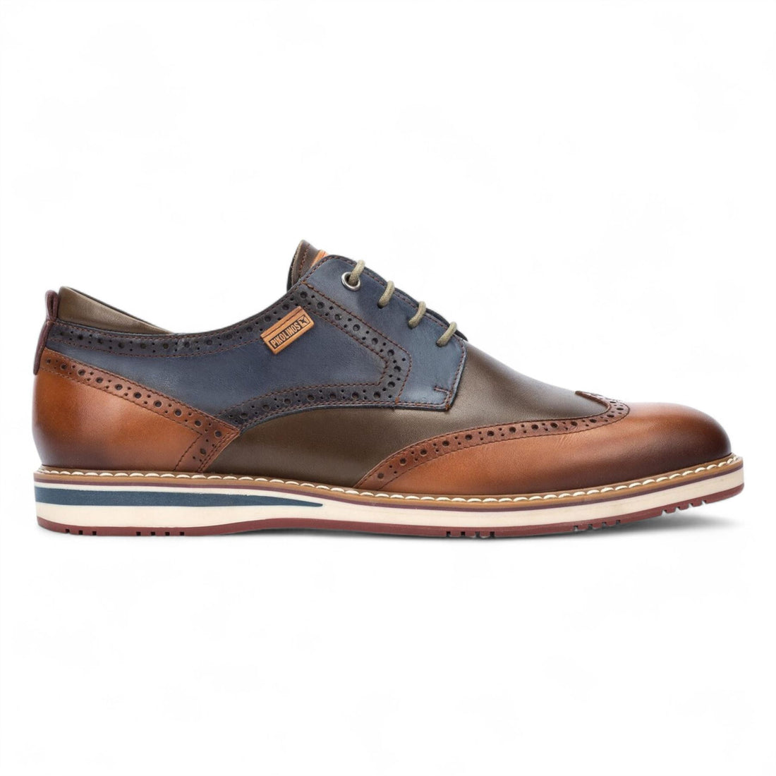 Pikolinos Men’s Brandy Brown Leather Brogue Lace-Up Oxford Shoes - Avila