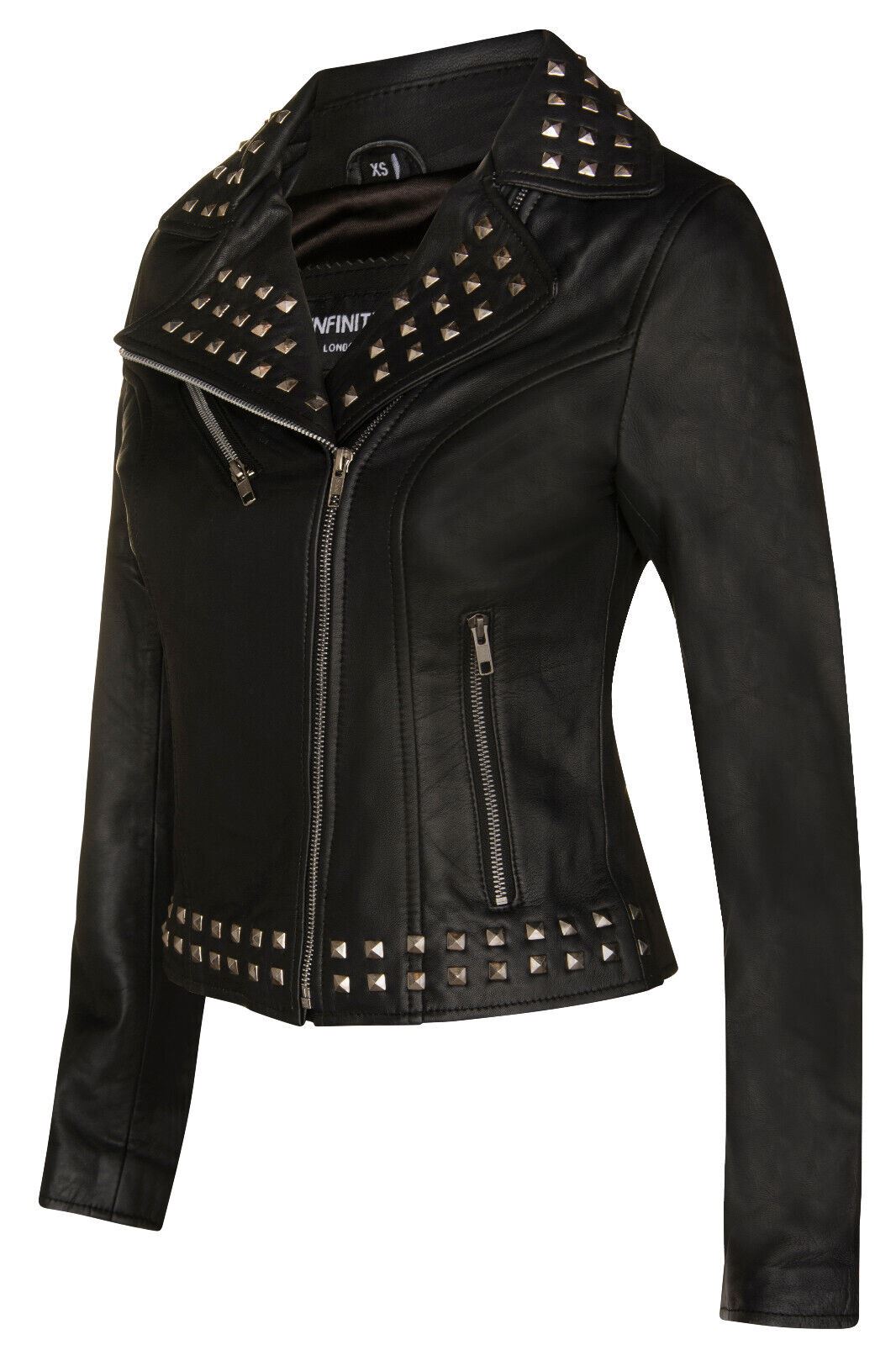 Womens Stud Goth Biker Leather Jacket-St. Albans – Upperclass Fashions