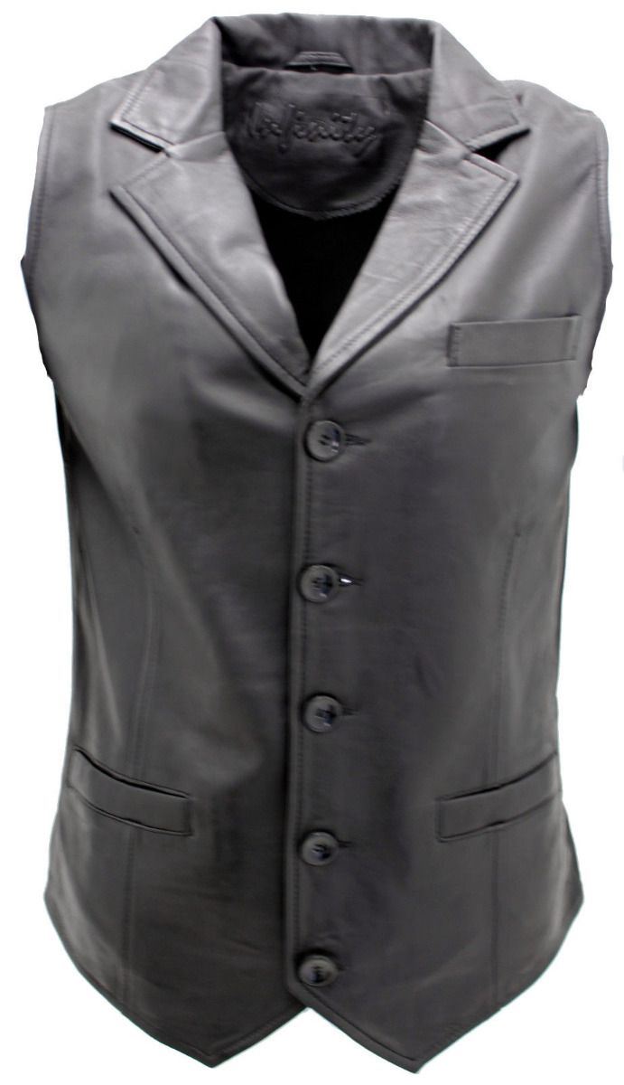 Mens Classic Leather Waistcoat-Gosport