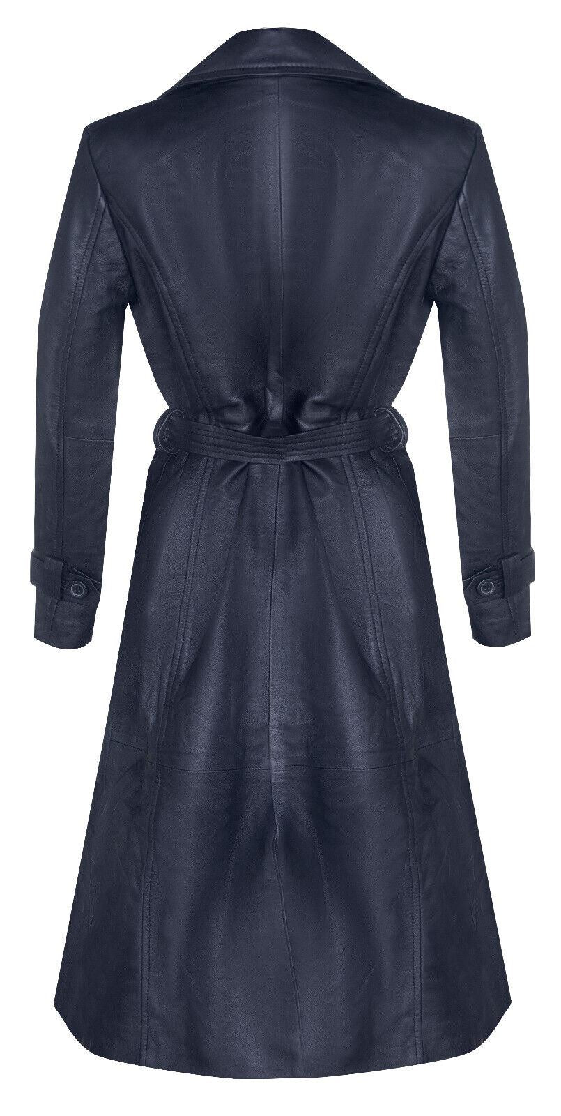 Womens Long Length Tie Belt Trench Coat-Ongar