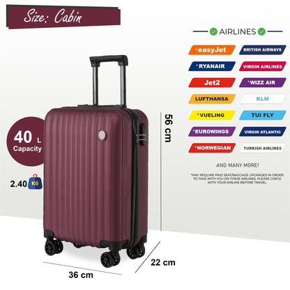 Edmonton Cabin Hard Shell Suitcase in Burgundy