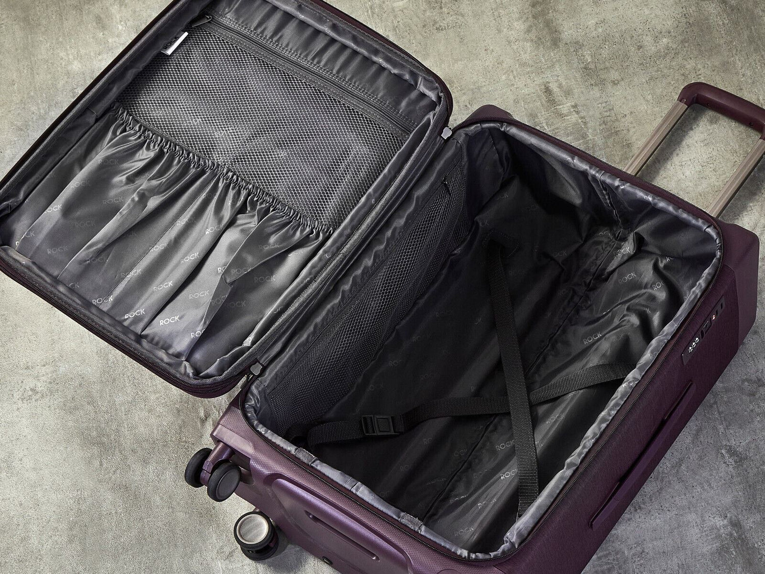 Anniston Large Soft Shell Suitcase in Purple