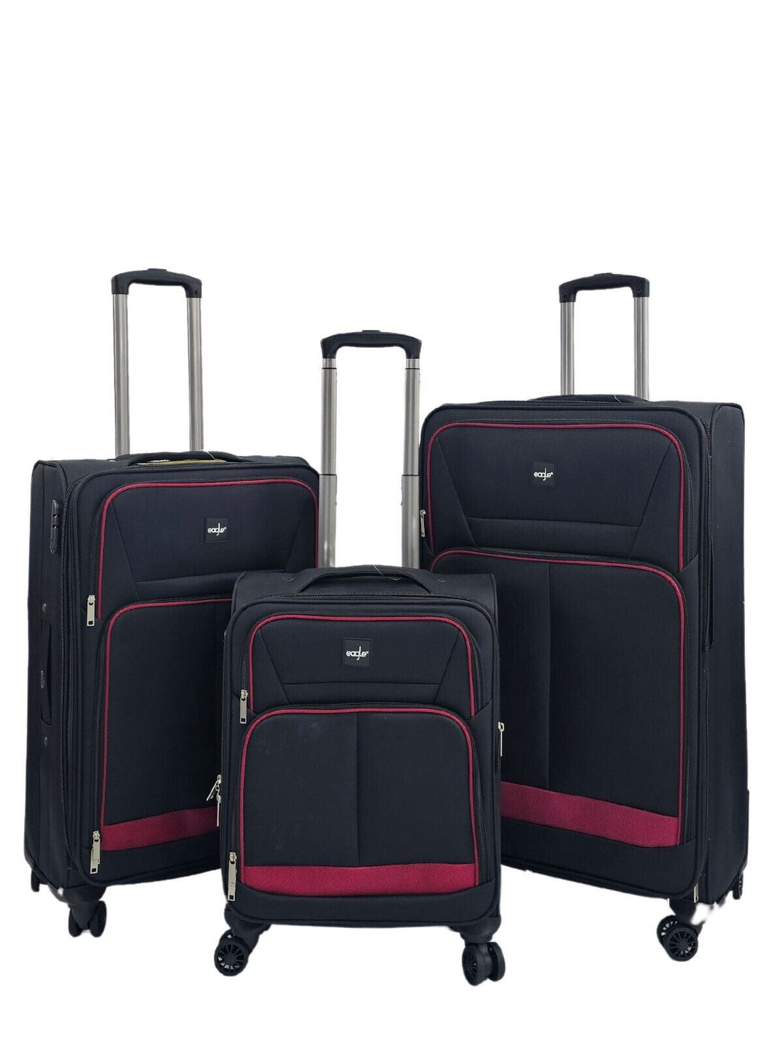 Ashford Set of 3 Soft Shell Suitcase in Black