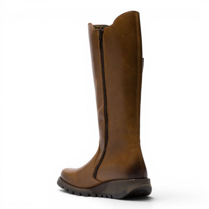 Fly London Womens Tan Leather Knee-High Long Boots - SOIF361