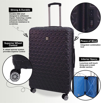 Adamsville Large Hard Shell Suitcase in Black